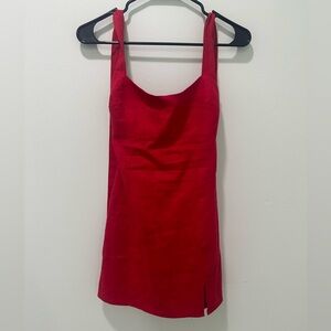 Reformation Isha Linen Dress, size 0, red